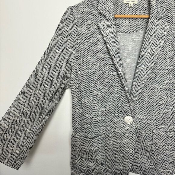 Max Studio Gray Blazer with Black Stitching Design Business Casual Size Medium - Picture 5 of 7